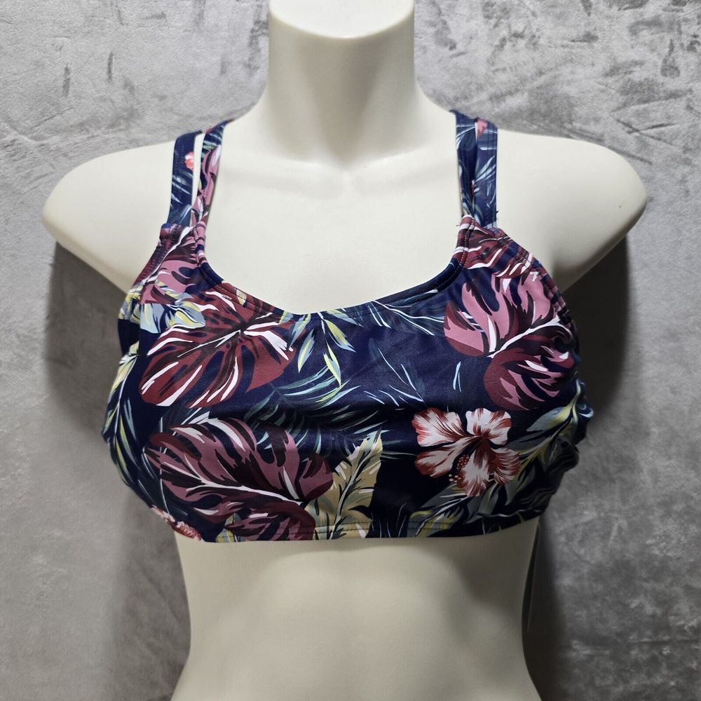 Yonique Swimsuit Size Small Bikini‎ Sport Bra Top Crisscross Back Padded Bra